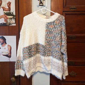 Sparkly color-block Anthropologie Sweater. Size medium. Unworn New With Tags